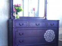 The Perfect Purple Flower Stenciled Dresser