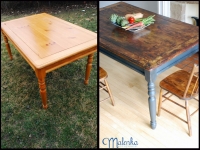 Rustic Farm Table before & after