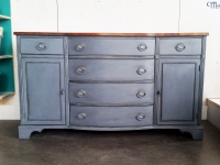 Solid Mahogany Buffet with Refinished Wood Top