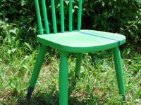 Racing Stripey Green Chair with dipper legs