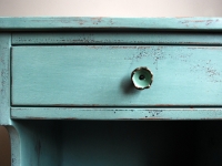 Distressed side table with Anthropologie knob