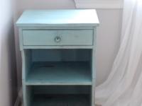 Distressed side table in Duck Egg Blue