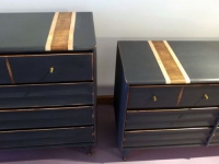 Graphite MCM dressers with natural wood stripe