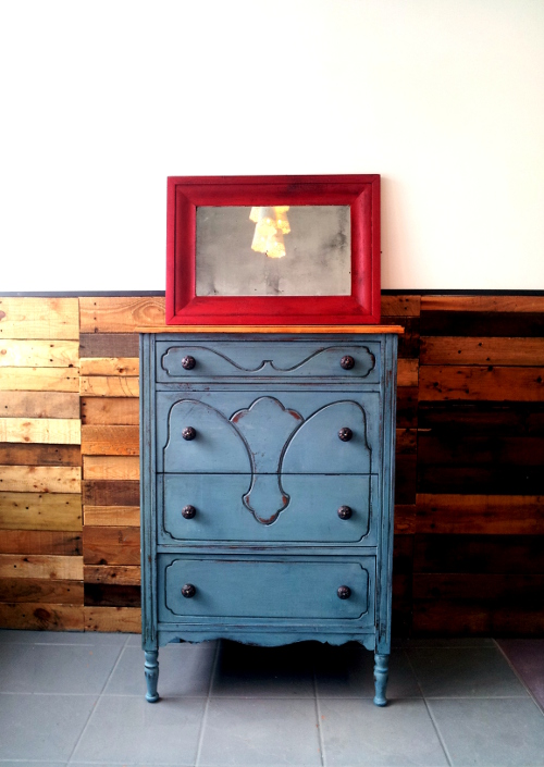 Milk Painted dresser and mirror