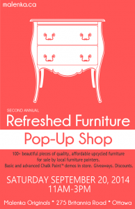 Second Annual Refreshed Furniture Pop-Up Shop at Malenka Originals