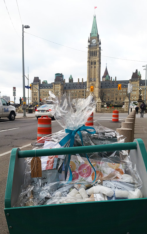 Dropping off a gift to the Prime Minister of Canada
