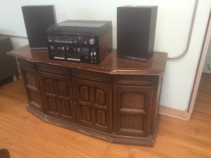 before radio cabinet